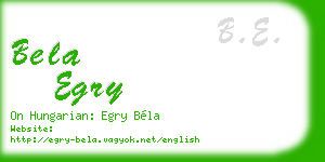 bela egry business card